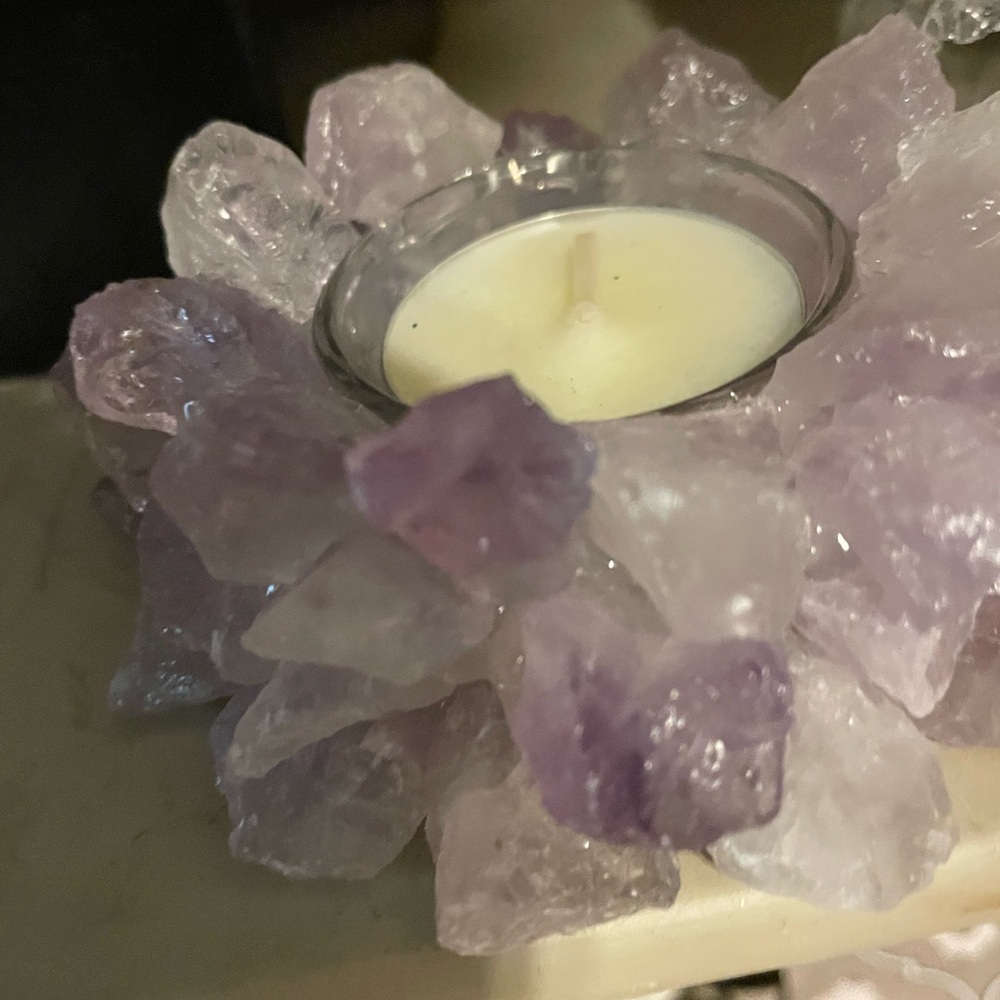 Amethyst Crystal Candle Holder